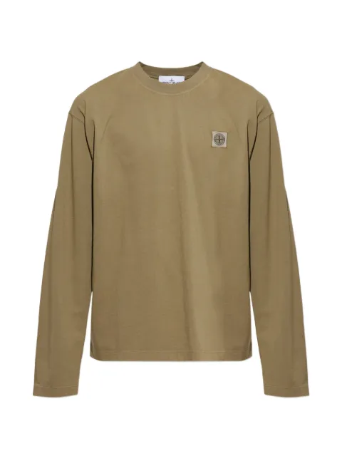 Stone Island logo-patch long-sleeve T-shirt Green L2S152100007S0500