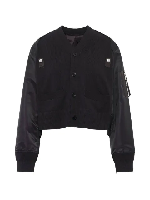 sacai hybrid panelled cardigan Black 2608586