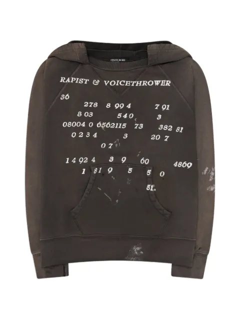 Enfants Riches Déprimés Voice Thrower raglan hoodie Black 0017