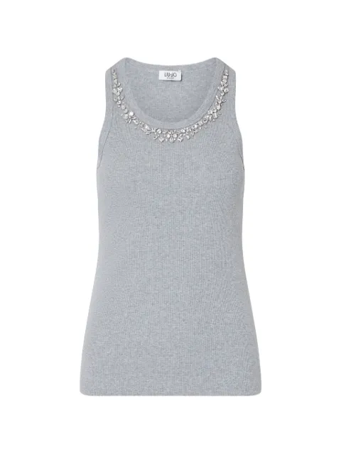LIU JO T-shirt with jewel decoration Grey WF6408J4822L9559