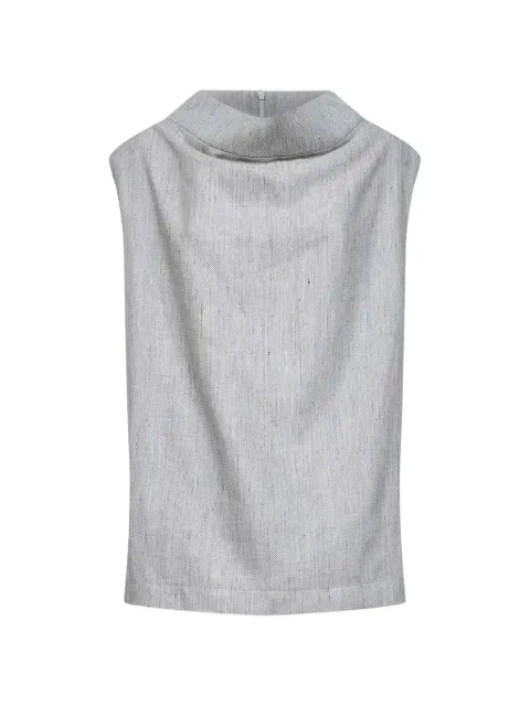 BATAKOVIC Belgrade herringbone-pattern sleeveless top Grey DRAGOGREYDRESSBLUZAGREYHERRINGBONEDRESS