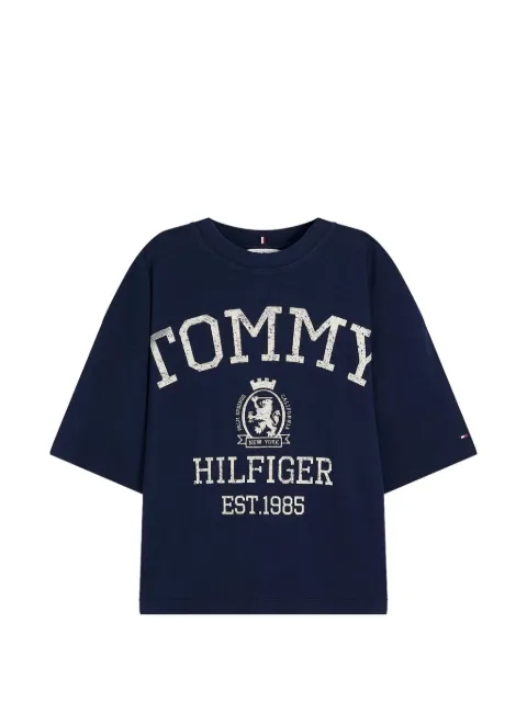 Tommy Hilfiger logo-print drop-shoulder T-shirt Blue WW0WW50940