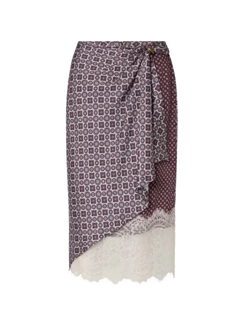 LIU JO midi skirt with lace details Purple WF6196TS531L9216