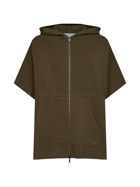 Max Mara Milano-knit short-sleeve hoodie Brown 2621346011600