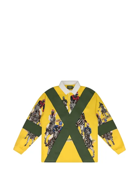 Denim Tears Lewis graphic-print rugby polo shirt Yellow DT706