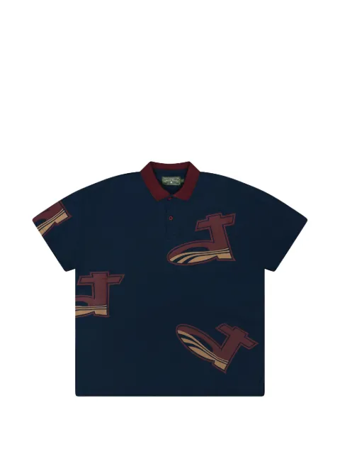 Denim Tears graphic-print polo shirt Blue DT696
