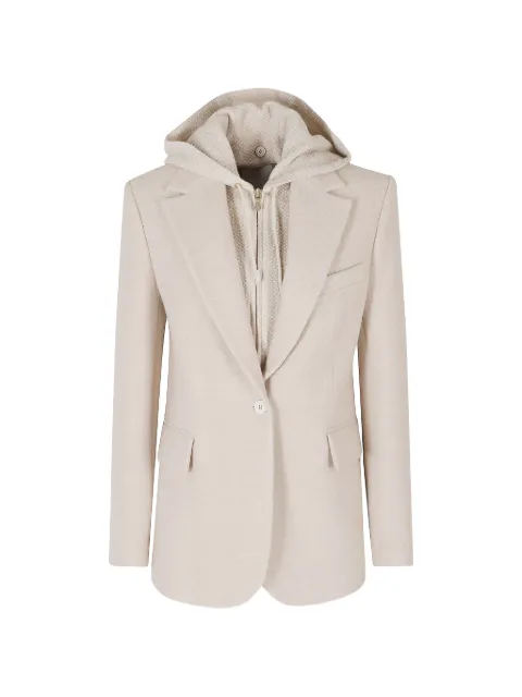 Eleventy hooded single-breasted blazer Neutrals N80GIAN11TES0N257