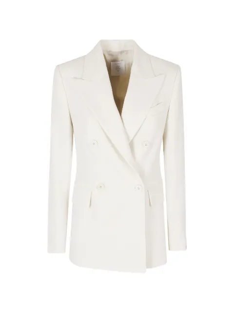 Eleventy double-breasted chevron-weave blazer Neutrals N80GIAF02TES0N084099