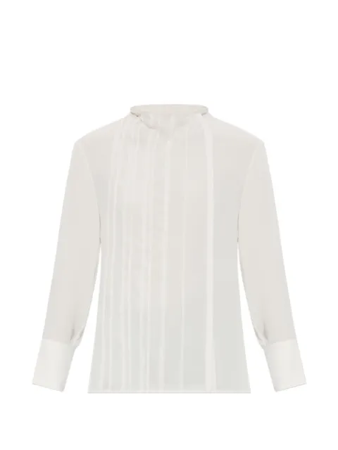 Victoria Beckham pleated long-sleeve blouse Neutrals 1326WSH007466A