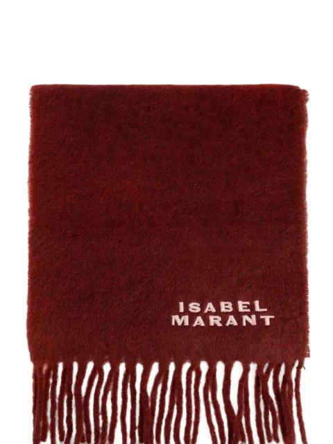 ISABEL MARANT Firny logo-embroidered scarf Red EC002XFBA4C04A