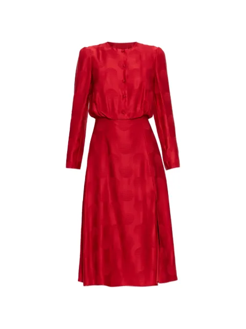 Valentino Garavani silk long-sleeve midi dress Red 9B3VALF0A