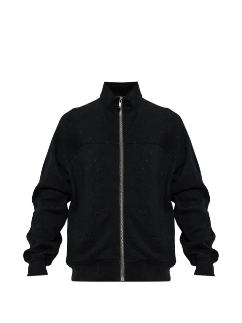 Rick Owens stand-up collar zip-up sweater Black RU02F4278WFE