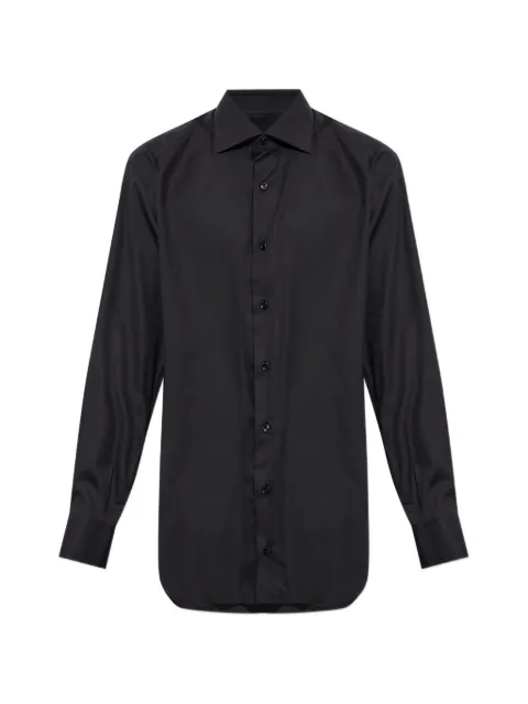 Brioni long-sleeve cotton shirt Black RCB10LOA04Q