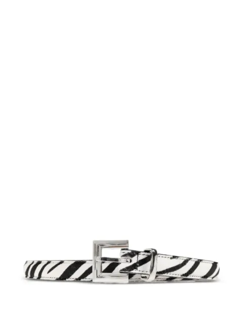ANINE BING Nicola zebra-print belt White A1211440