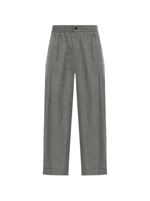 Giorgio Armani elasticated-waistband turn-up trousers Grey GM004537TE11804