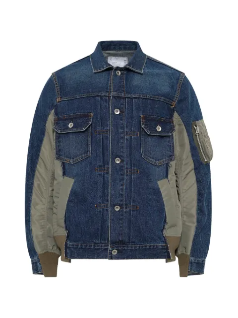 sacai layered-design denim jacket Blue SCM303