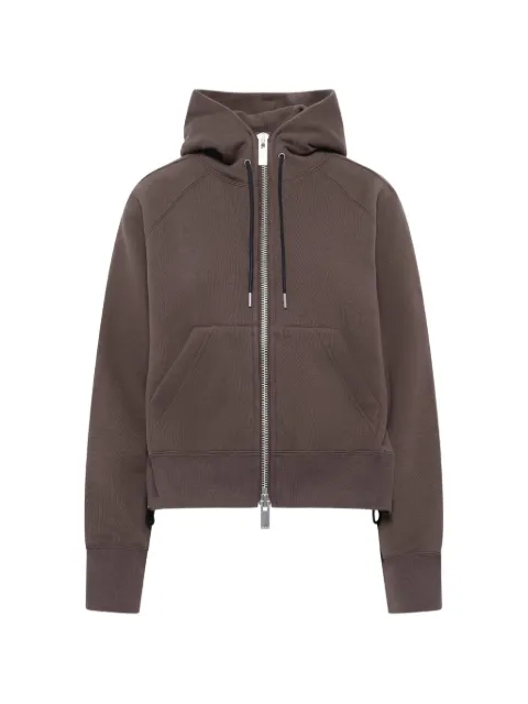 sacai pleated zip-up hoodie Brown 2608684