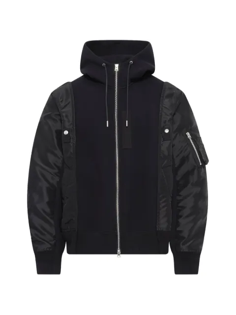 sacai panelled sponge sweat hoodie Black SCM323