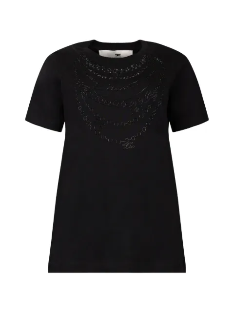 Elisabetta Franchi embossed chain-link T-shirt Black MA66A66E2