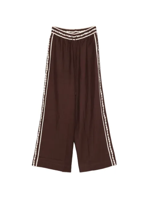 ALEMAIS Lori side-stripe drawstring palazzo pants Brown 7608P