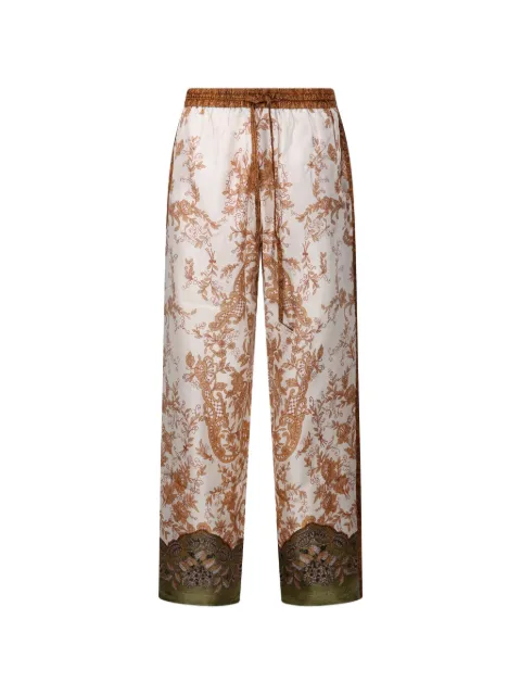 Pierre-Louis Mascia Aloe floral-print silk trousers White ALOESPT10959
