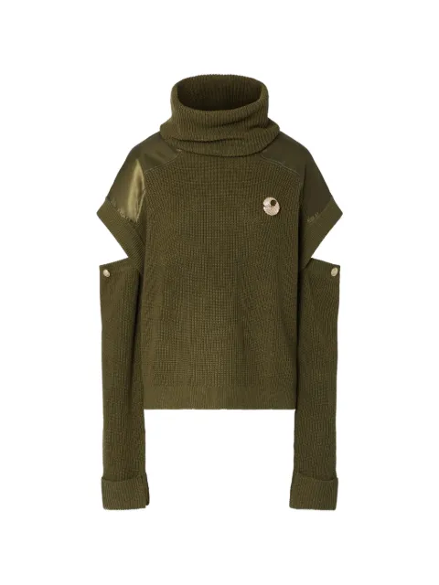 LIU JO turtleneck sweater with cut-out Green WF6052MS051