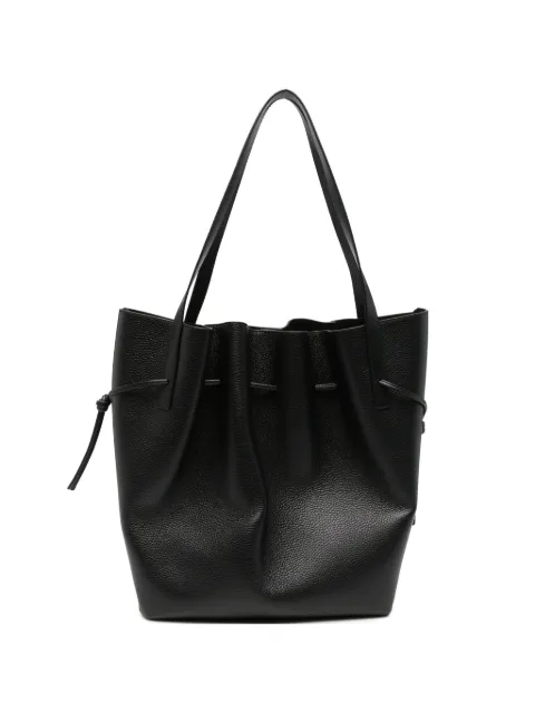 Yuzefi Scallop leather tote bag Black YUZPF26HBSCT