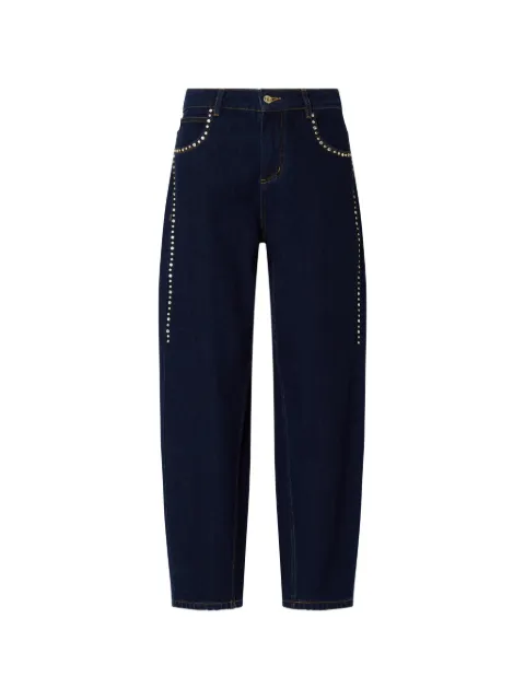 LIU JO high-waisted jeans with rhinestones Blue UF6232D0347