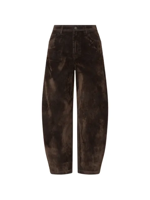 LIU JO balloon Velvet trousers Brown UF6231D0363