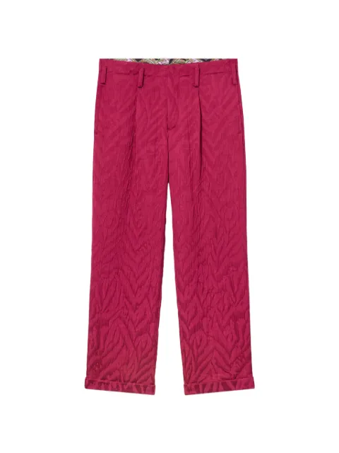 La DoubleJ animalier raspberry in jacquard matelassé Sigaretta pants Pink TRO0215JCQ118ANI02RE04