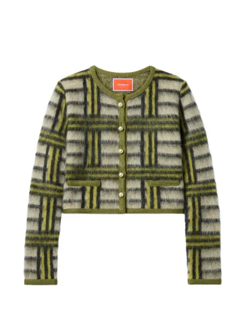 La DoubleJ check-pattern button-up cardigan Green PUL0410KNI220VA519BR05