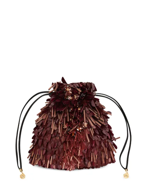 La DoubleJ Dustbag pochette embroidered Brown BAG0106EMB207SOLIDBR02