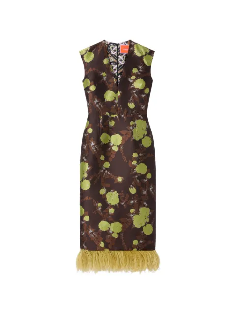 La DoubleJ sleek dress with feathers Brown DRE1138JCQ141DEV05BR02