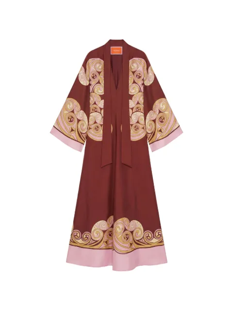La DoubleJ Magnifico Swirl-print dress Brown DRE0232SIL006KLS01RE07