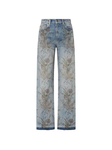 LIU JO high-waisted jeans with print Blue UF6165D0371