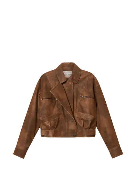 MARANT ÉTOILE distressed-effect panelled jacket Brown 26AVE0732FAD3B01E50BW