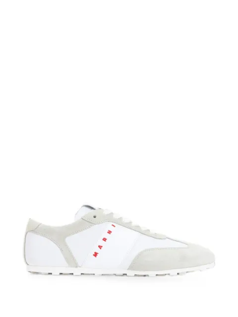 Marni logo-print suede-panel sneakers White SNZW020400P1802
