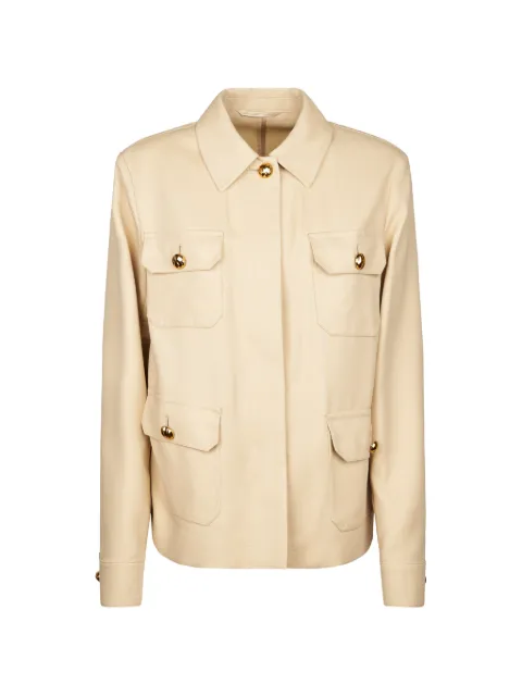 Max Mara button-up cotton shirt jacket Neutrals 2626046071600