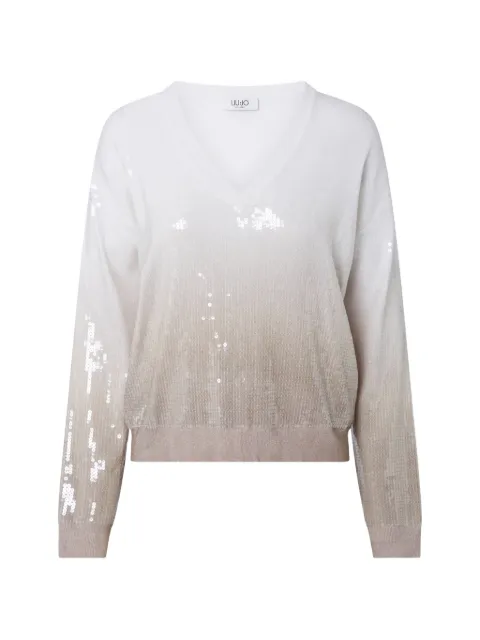 LIU JO dégradé sweater with sequins White WF6178MS49I