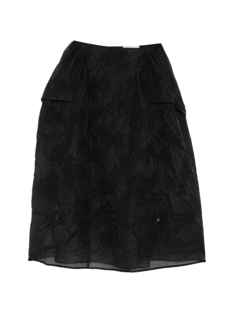 Cecilie Bahnsen Fuana bow-jacquard pleated midi skirt Black 226RTW17008