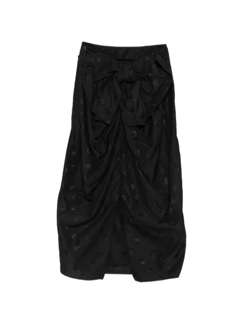 Cecilie Bahnsen Umina bow-detail floral-jacquard midi skirt Black 226RTW17001