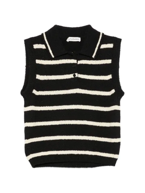 Altuzarra striped sleeveless polo top Black F1268404KCS057