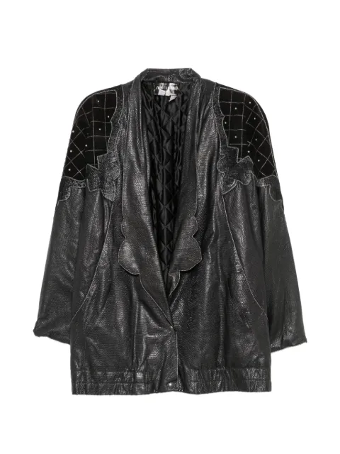 Roberto Cavalli Vintage 1980s scalloped-collar coat Black RC780CCX