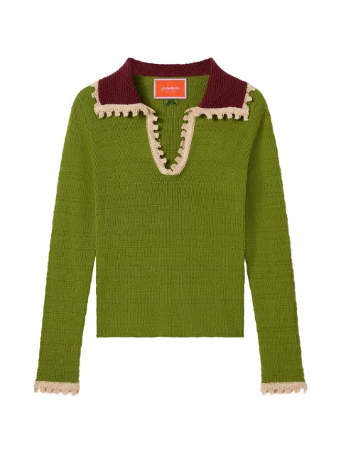La DoubleJ picket polo jumper Green PUL0280KNI154SOLIDGR09