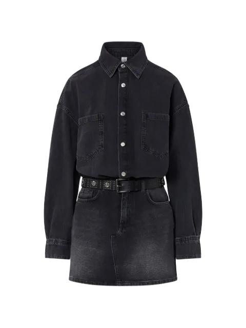 LIU JO short denim dress with belt Black UF6185D0370
