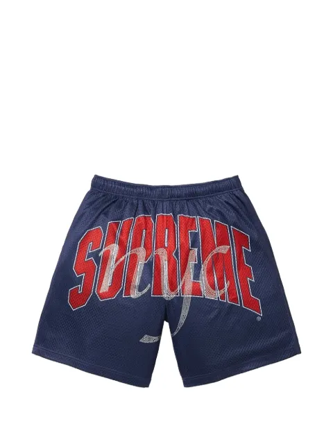 Supreme rhinestone mesh shorts Blue SU27996