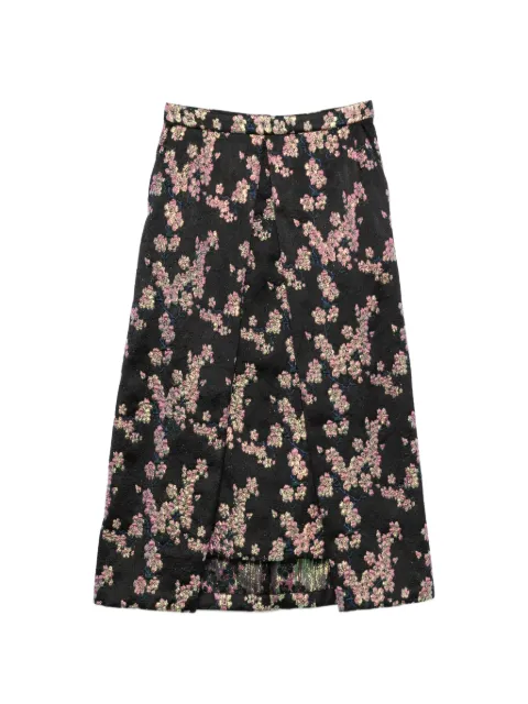 Dries Van Noten Pre-Owned 1990s floral-embellished midi skirt Black VN600CCW