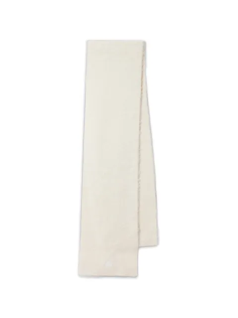 ISABEL MARANT Firny embroidered-logo knitted scarf Neutrals 26AEC032MFAD3D01A23EC