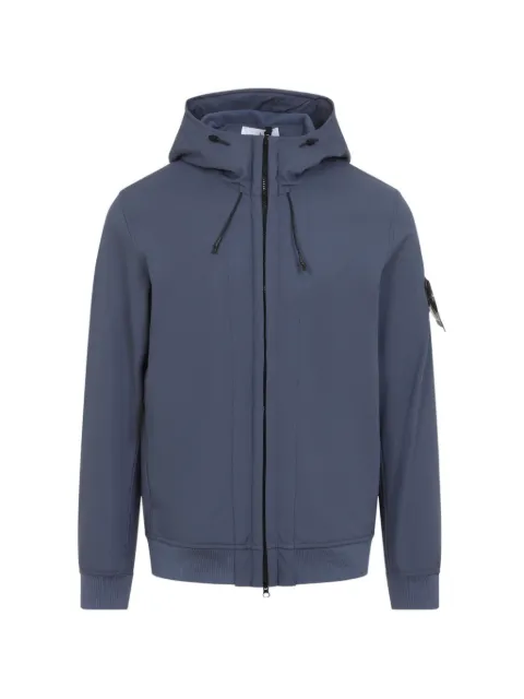 Stone Island logo-patch hooded jacket Blue L2S15Q100004S0B22