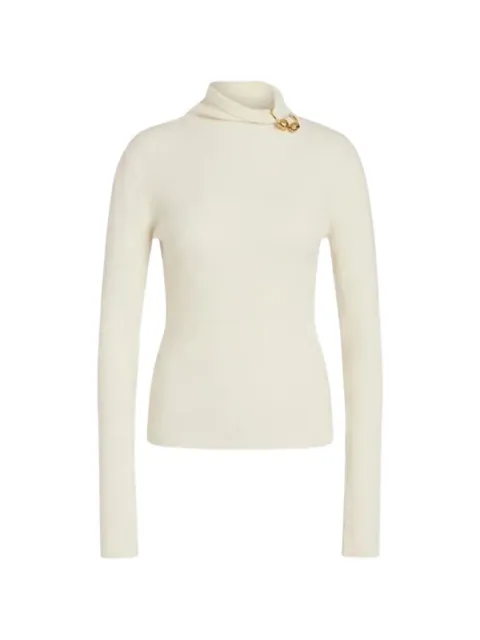 Alberta Ferretti gold-tone hardware roll-neck sweater Neutrals AEF262UA09186603